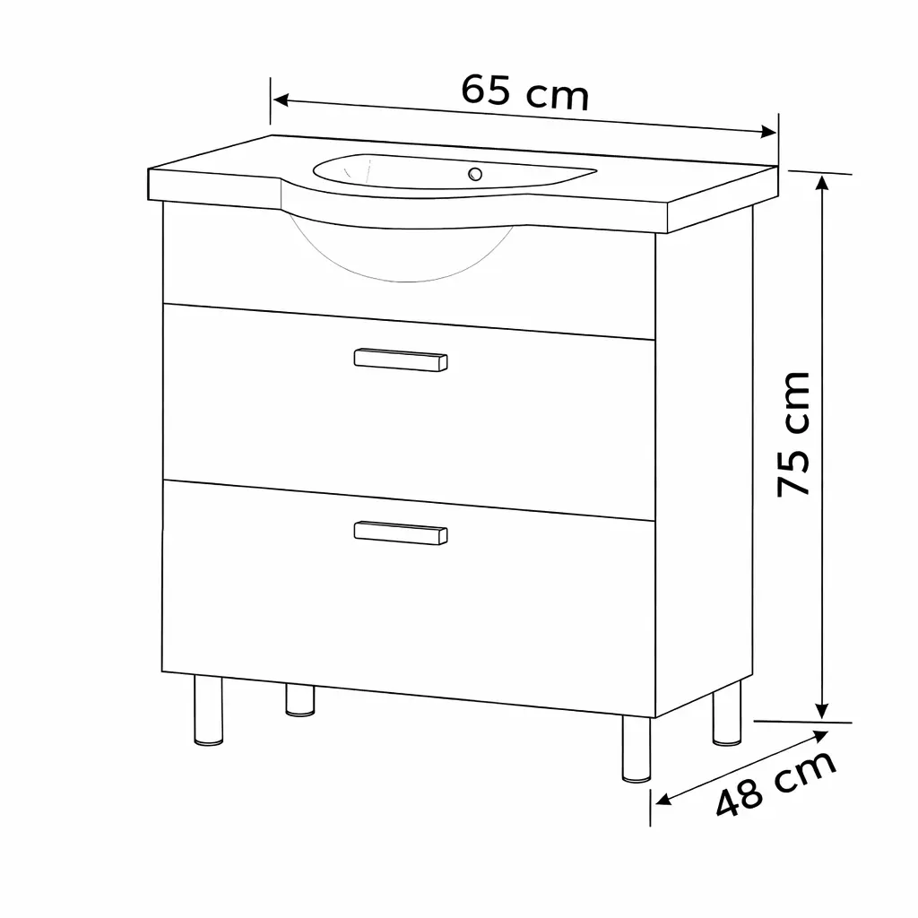 Тумба з умивальником Aster - B 65 см